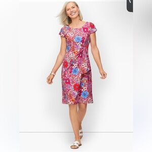 Talbots Red and Blue Floral Dress